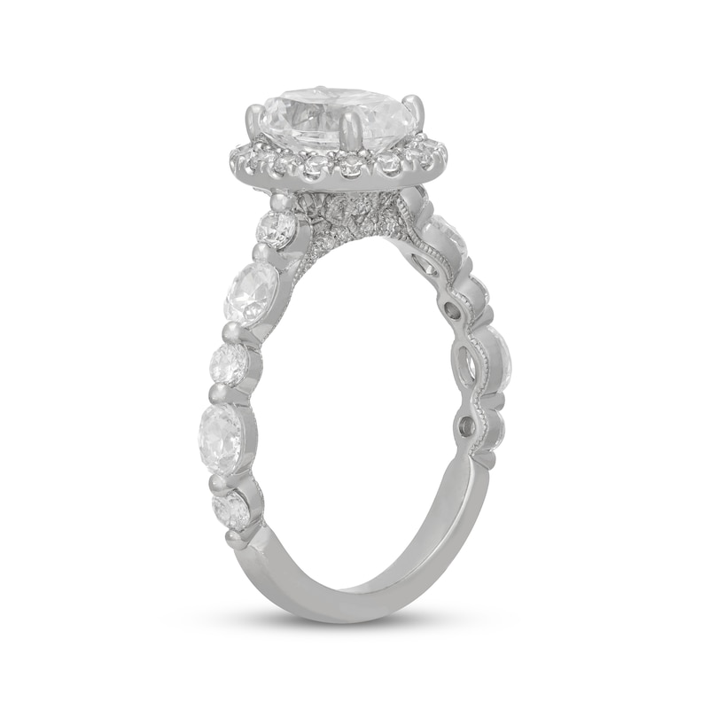 Main Image 2 of Neil Lane Premiere Oval-Cut Diamond Halo Engagement Ring 2-3/8 ct tw 14K White Gold