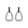 Thumbnail Image 2 of Black & White Diamond Doorknocker Earrings 1/4 ct tw Sterling Silver