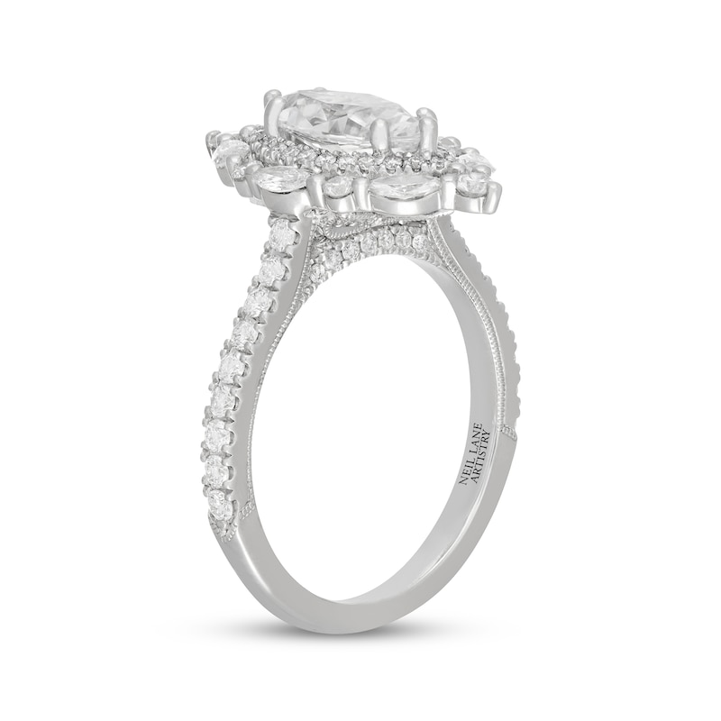 Main Image 2 of Neil Lane Artistry Marquise-Cut Lab-Grown Diamond Double Halo Engagement Ring 2 ct tw 14K White Gold
