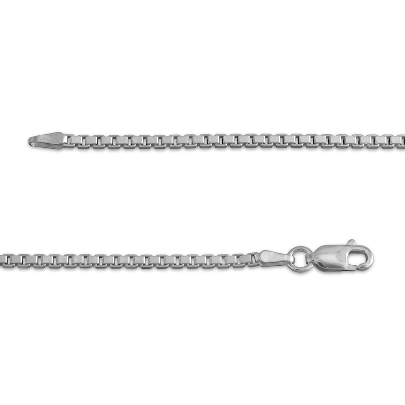 Main Image 3 of 1.9mm Box Chain Necklace Solid Sterling Silver 22"
