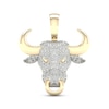 Thumbnail Image 1 of Men's Diamond Bull with Ring Charm 1/2 ct tw 10K Yellow Gold