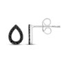 Thumbnail Image 1 of Black Diamond Open Teardrop Stud Earrings 1/10 ct tw Sterling Silver