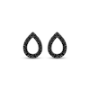 Thumbnail Image 2 of Black Diamond Open Teardrop Stud Earrings 1/10 ct tw Sterling Silver