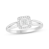 Thumbnail Image 1 of Multi-Diamond Cushion Halo Promise Ring 1/20 ct tw Sterling Silver