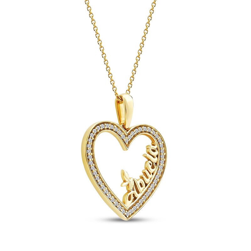 Main Image 2 of Diamond &quot;Abuela&quot; Heart Necklace 1/6 ct tw 10K Yellow Gold 18&quot;