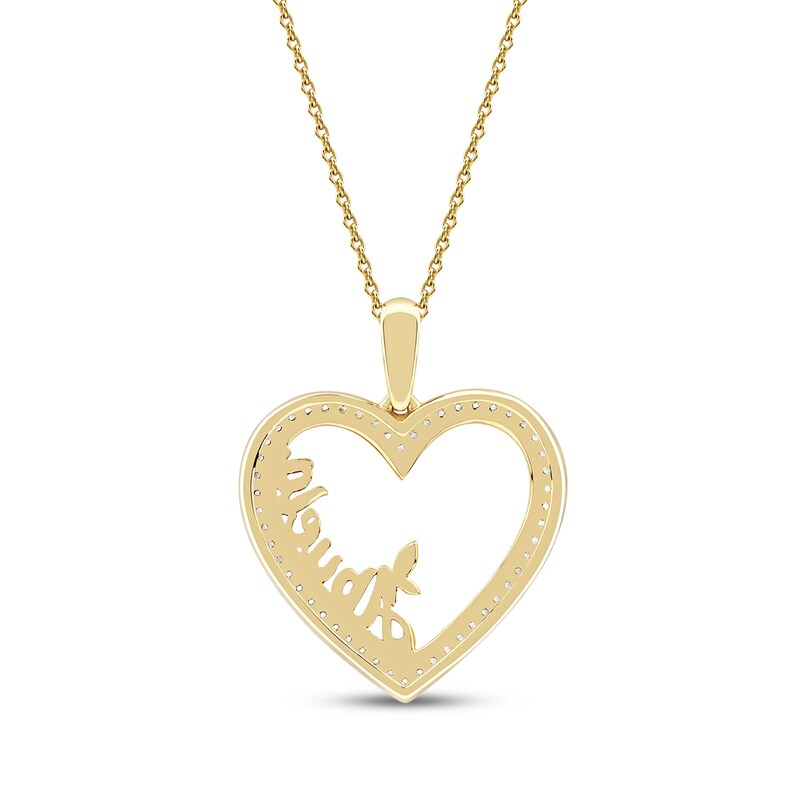Main Image 3 of Diamond &quot;Abuela&quot; Heart Necklace 1/6 ct tw 10K Yellow Gold 18&quot;