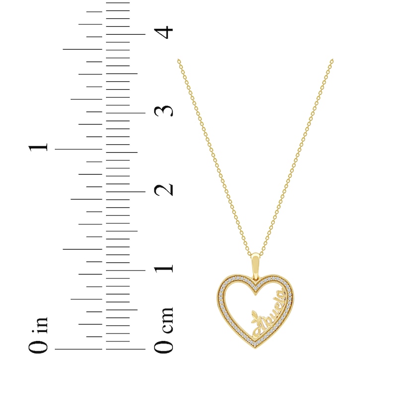 Main Image 7 of Diamond &quot;Abuela&quot; Heart Necklace 1/6 ct tw 10K Yellow Gold 18&quot;