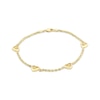 Thumbnail Image 1 of Openwork Heart Station Rope Chain Bracelet Hollow 10K Yellow Gold 7.5"