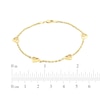 Thumbnail Image 2 of Openwork Heart Station Rope Chain Bracelet Hollow 10K Yellow Gold 7.5"