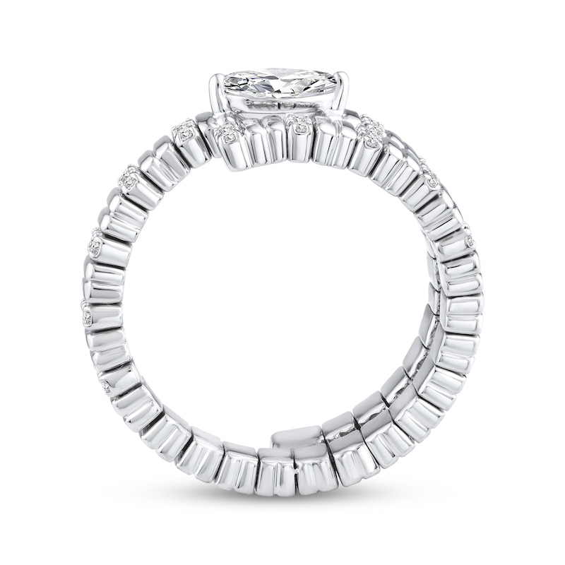 Main Image 3 of Marquise-Cut Lab-Grown Diamond Flex Wrap Ring 1/2 ct tw 10K White Gold