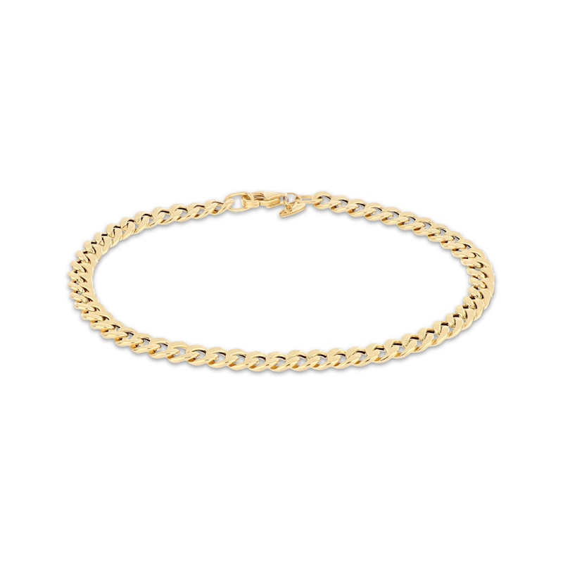 Main Image 1 of 5mm Curb Chain Bracelet Hollow 10K Yellow Gold 7.5"