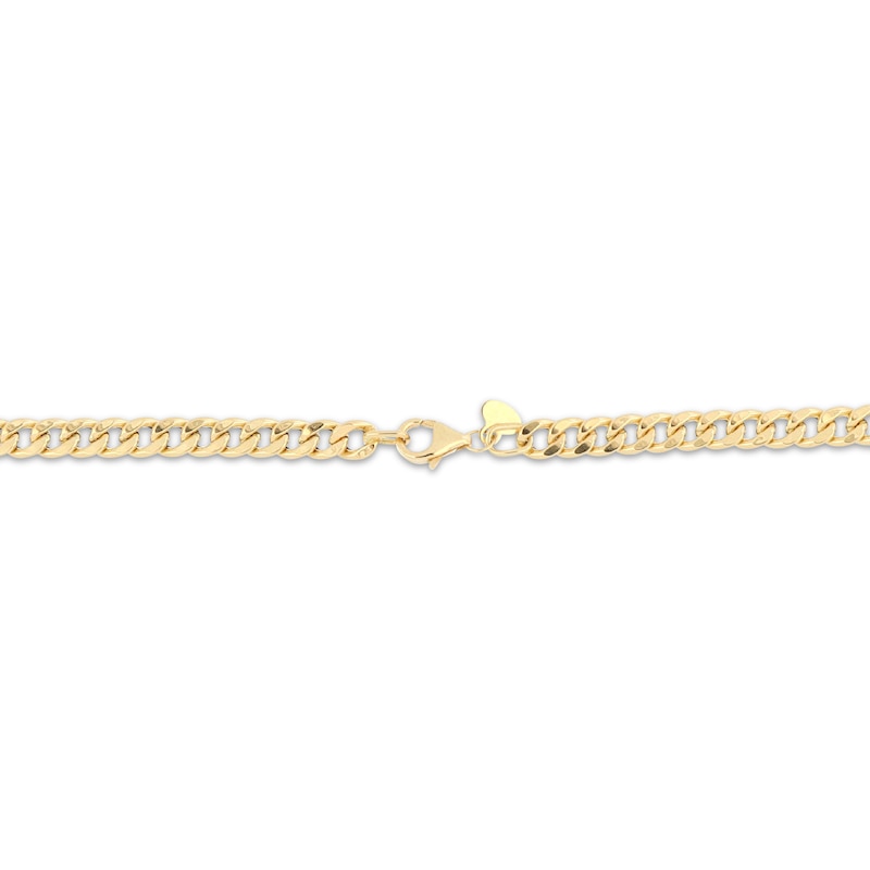 Main Image 3 of 5mm Curb Chain Bracelet Hollow 10K Yellow Gold 7.5"