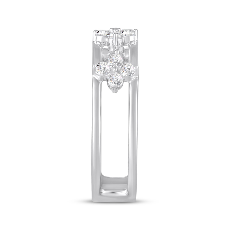 Main Image 2 of STUDIO BY KAY White Lab-Created Sapphires Clover Ring Sterling Silver