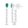 Thumbnail Image 3 of STUDIO BY KAY Pear-Shaped Lab-Created Emerald & White Lab-Created Sapphire Front-Back Dangle Earrings Sterling Silver
