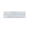 Thumbnail Image 3 of Now + Forever Men's Diamond Ribbed Satin Finish Wedding Band 1/2 ct tw 10K White Gold