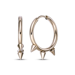 Men's Spike Hoop Earrings Yellow Ion-Plated Stainless Steel
