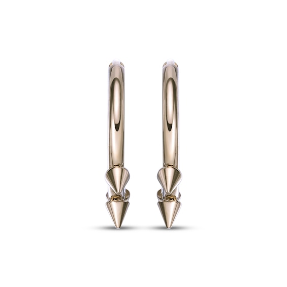 Thumbnail Image 2 of Men's Spike Hoop Earrings Yellow Ion-Plated Stainless Steel