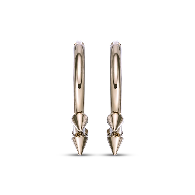 Main Image 2 of Men's Spike Hoop Earrings Yellow Ion-Plated Stainless Steel