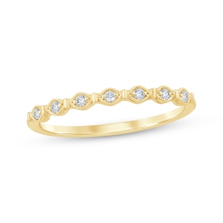 Now + Forever Diamond Milgrain Anniversary Ring 1/20 ct tw 10K Yellow Gold