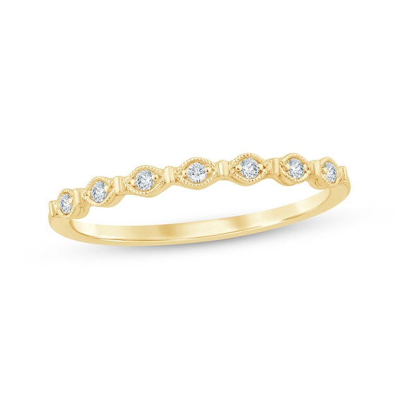 Now + Forever Diamond Milgrain Anniversary Ring 1/20 ct tw 10K Yellow Gold