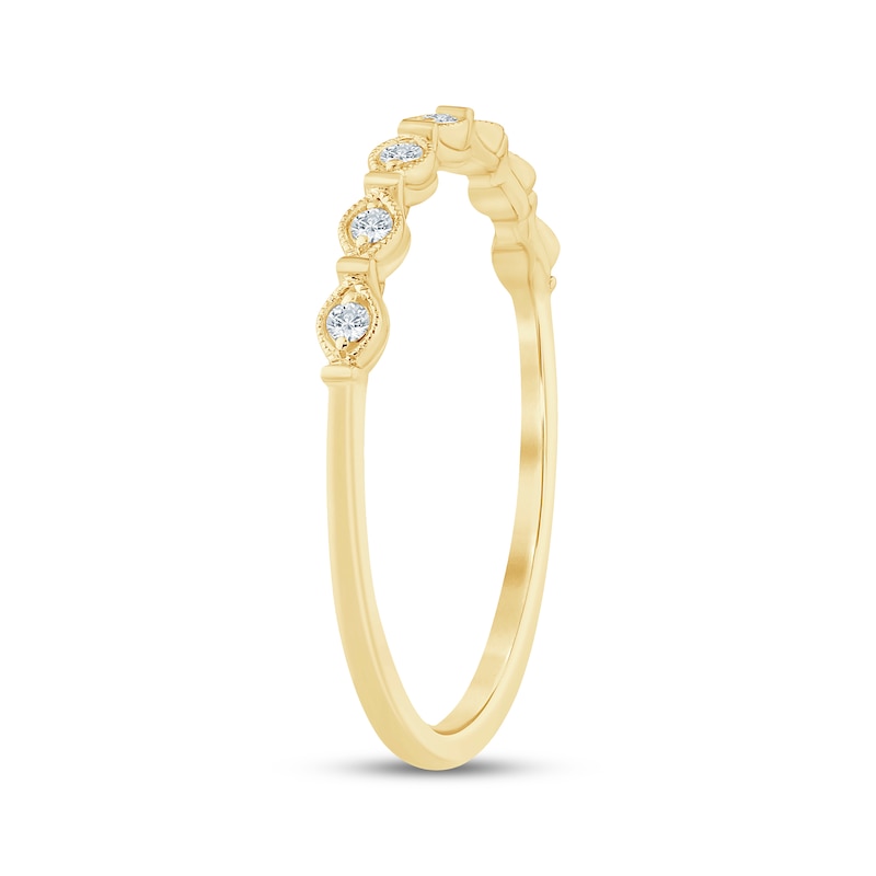 Main Image 2 of Now + Forever Diamond Milgrain Anniversary Ring 1/20 ct tw 10K Yellow Gold