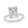 Now + Forever Lab-Grown Diamonds Emerald-Cut Hidden Halo Engagement Ring 4-1/2 ct tw 14K White Gold