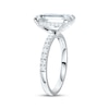 Now + Forever Lab-Grown Diamonds Emerald-Cut Hidden Halo Engagement Ring 4-1/2 ct tw 14K White Gold