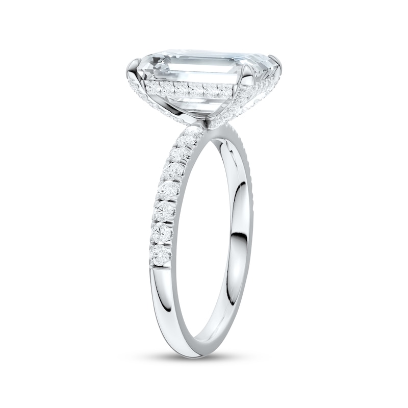 Main Image 2 of Now + Forever Lab-Grown Diamonds Emerald-Cut Hidden Halo Engagement Ring 4-1/2 ct tw 14K White Gold