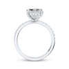 Now + Forever Lab-Grown Diamonds Emerald-Cut Hidden Halo Engagement Ring 4-1/2 ct tw 14K White Gold