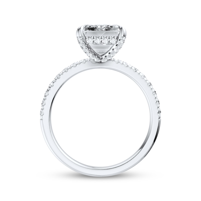Main Image 3 of Now + Forever Lab-Grown Diamonds Emerald-Cut Hidden Halo Engagement Ring 4-1/2 ct tw 14K White Gold