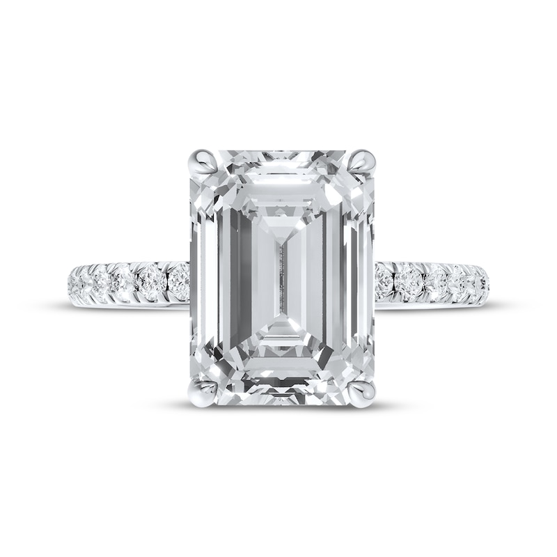 Main Image 4 of Now + Forever Lab-Grown Diamonds Emerald-Cut Hidden Halo Engagement Ring 4-1/2 ct tw 14K White Gold