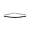 Thumbnail Image 1 of Men's Blue Diamond Tennis Bracelet 3-1/2 ct tw Sterling Silver 8.5"