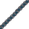 Thumbnail Image 2 of Men's Blue Diamond Tennis Bracelet 3-1/2 ct tw Sterling Silver 8.5"