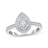Thumbnail Image 1 of Now + Forever Multi-Diamond Pear-Shaped Double Halo Engagement Ring 1/2 ct tw 14K White Gold