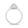 Thumbnail Image 2 of Now + Forever Multi-Diamond Pear-Shaped Double Halo Engagement Ring 1/2 ct tw 14K White Gold
