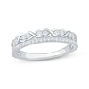Thumbnail Image 1 of Now + Forever Diamond Infinity Symbol Two-Row Anniversary Ring 1/3 ct tw 14K White Gold