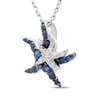 Thumbnail Image 2 of Blue & White Lab-Created Sapphire Starfish Necklace Sterling Silver 18"