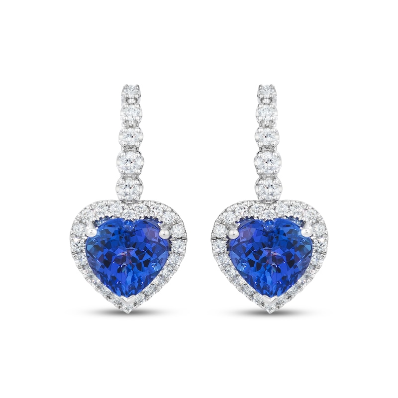 Main Image 2 of Le Vian Heart-Shaped Tanzanite Drop Earrings 3/8 ct tw Diamonds Platinum