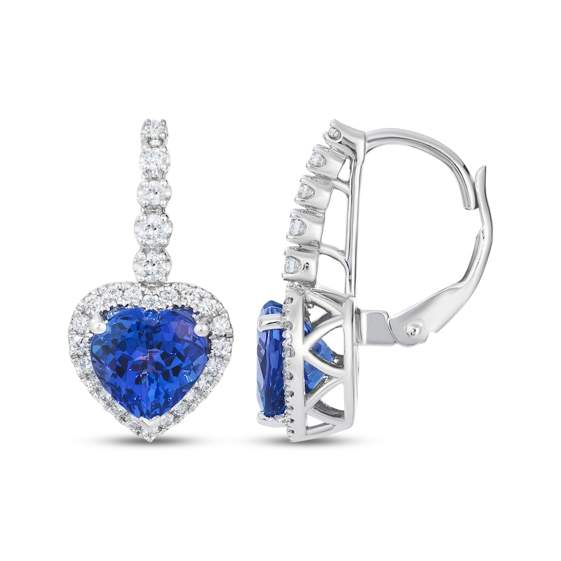 Main Image 3 of Le Vian Heart-Shaped Tanzanite Drop Earrings 3/8 ct tw Diamonds Platinum