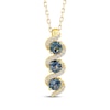 Thumbnail Image 1 of American Blue Sapphire & Diamond Pendant Necklace 1/10 ct tw 10K Yellow Gold 18"