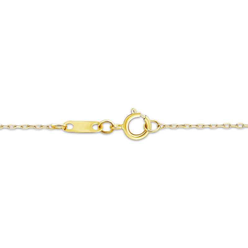 Main Image 3 of American Blue Sapphire & Diamond Pendant Necklace 1/10 ct tw 10K Yellow Gold 18"
