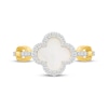 Thumbnail Image 4 of STUDIO BY KAY Mother-of-Pearl & White Lab-Created Sapphire Clover Ring 24K Yellow Gold Vermeil Sterling Silver