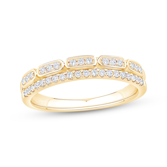 Now + Forever Diamond Two-Row Anniversary Ring 1/4 ct tw 10K Yellow Gold
