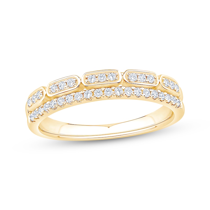 Main Image 1 of Now + Forever Diamond Two-Row Anniversary Ring 1/4 ct tw 10K Yellow Gold