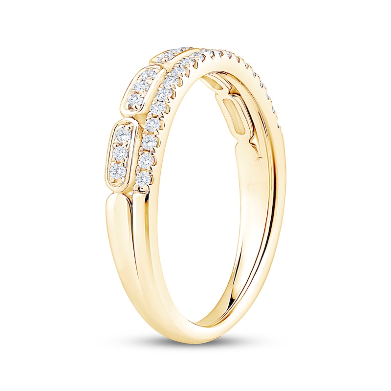 Main Image 2 of Now + Forever Diamond Two-Row Anniversary Ring 1/4 ct tw 10K Yellow Gold