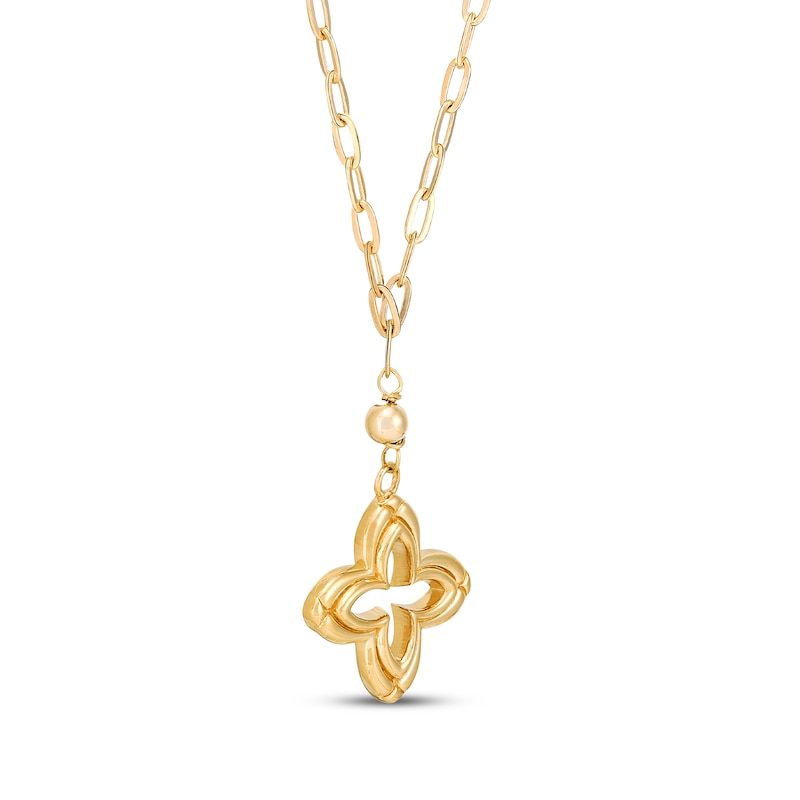 Main Image 2 of Clover Drop Necklace 10K Yellow Gold 18"