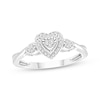 Thumbnail Image 1 of KAY Lab-Grown Diamond Multi-Stone Heart-Shaped Halo Promise Ring 1/10 ct tw Sterling Silver