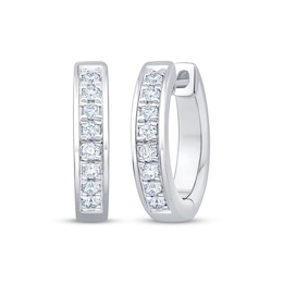KAY Lab-Grown Diamonds Huggie Hoop Earrings 1/5 ct tw Sterling Silver