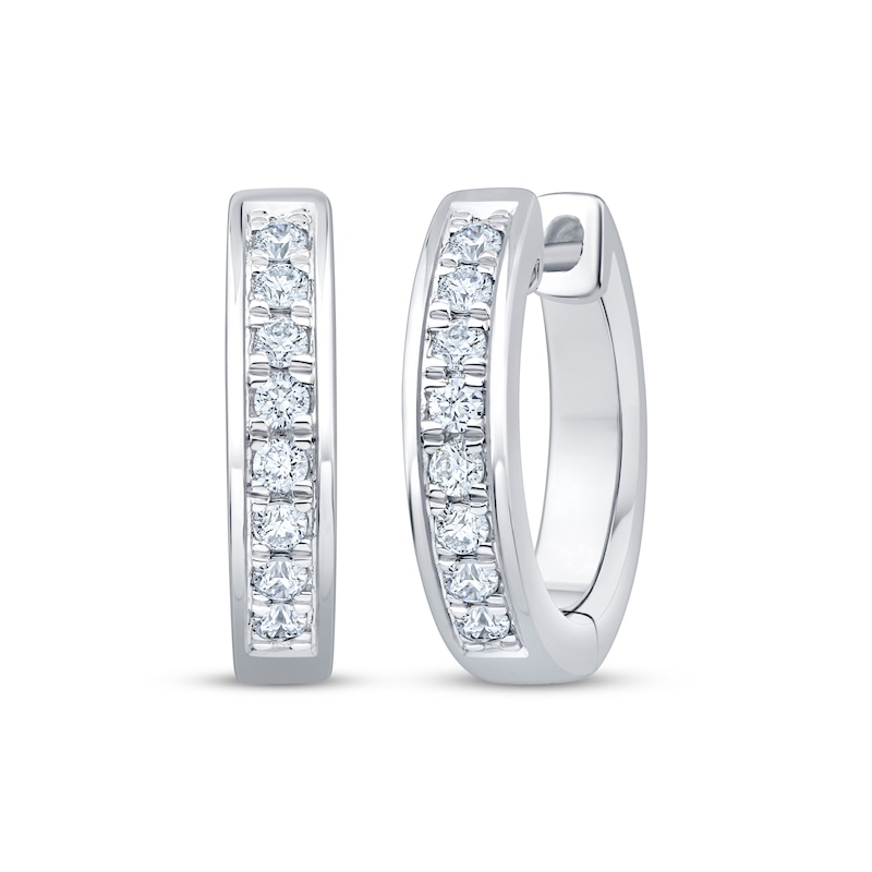 Main Image 1 of KAY Lab-Grown Diamonds Huggie Hoop Earrings 1/5 ct tw Sterling Silver