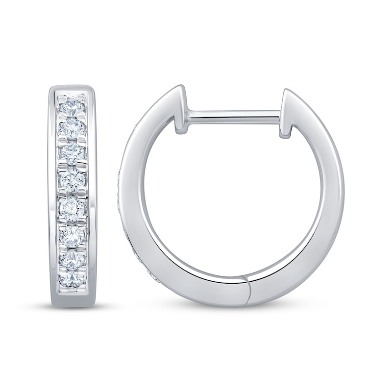 Main Image 3 of KAY Lab-Grown Diamonds Huggie Hoop Earrings 1/5 ct tw Sterling Silver